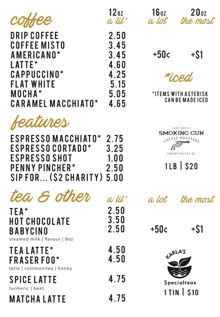 Menu – The Penny Coffee